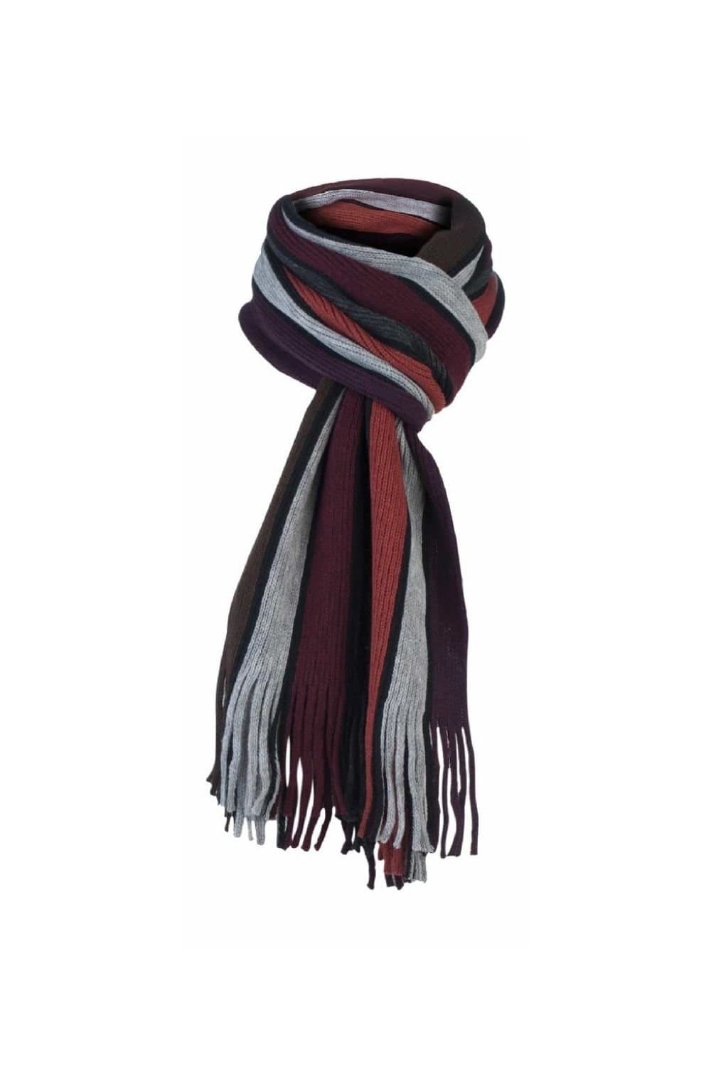 Giovanni Cassini Giovanni Cassini Burnt Orange Striped Winter Scarf
