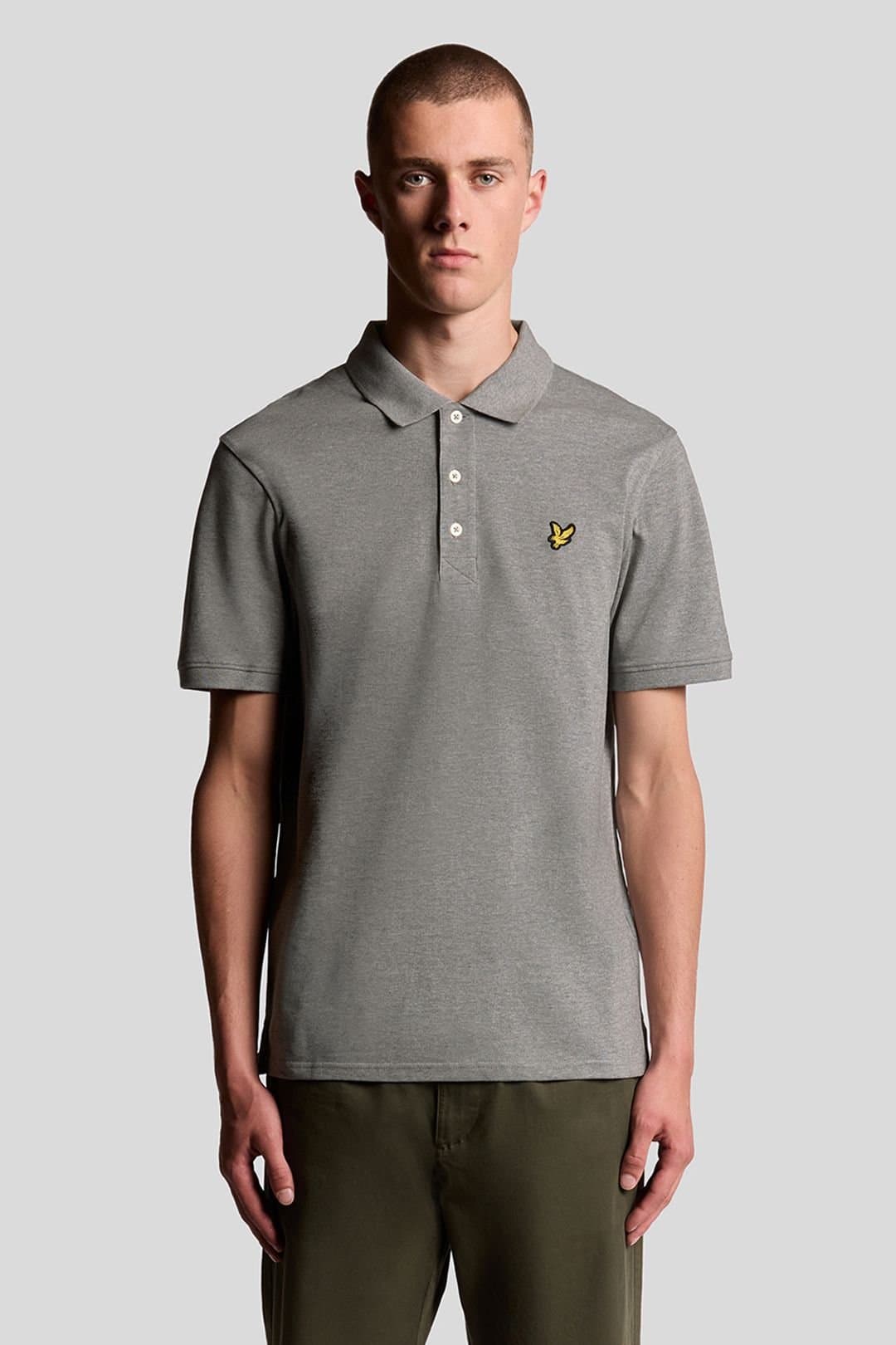 Lyle & Scott Lyle & Scott Men's Plain Polo Shirt Mid Grey