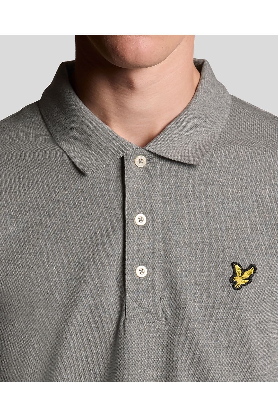 Lyle & Scott Lyle & Scott Men's Plain Polo Shirt Mid Grey - 4