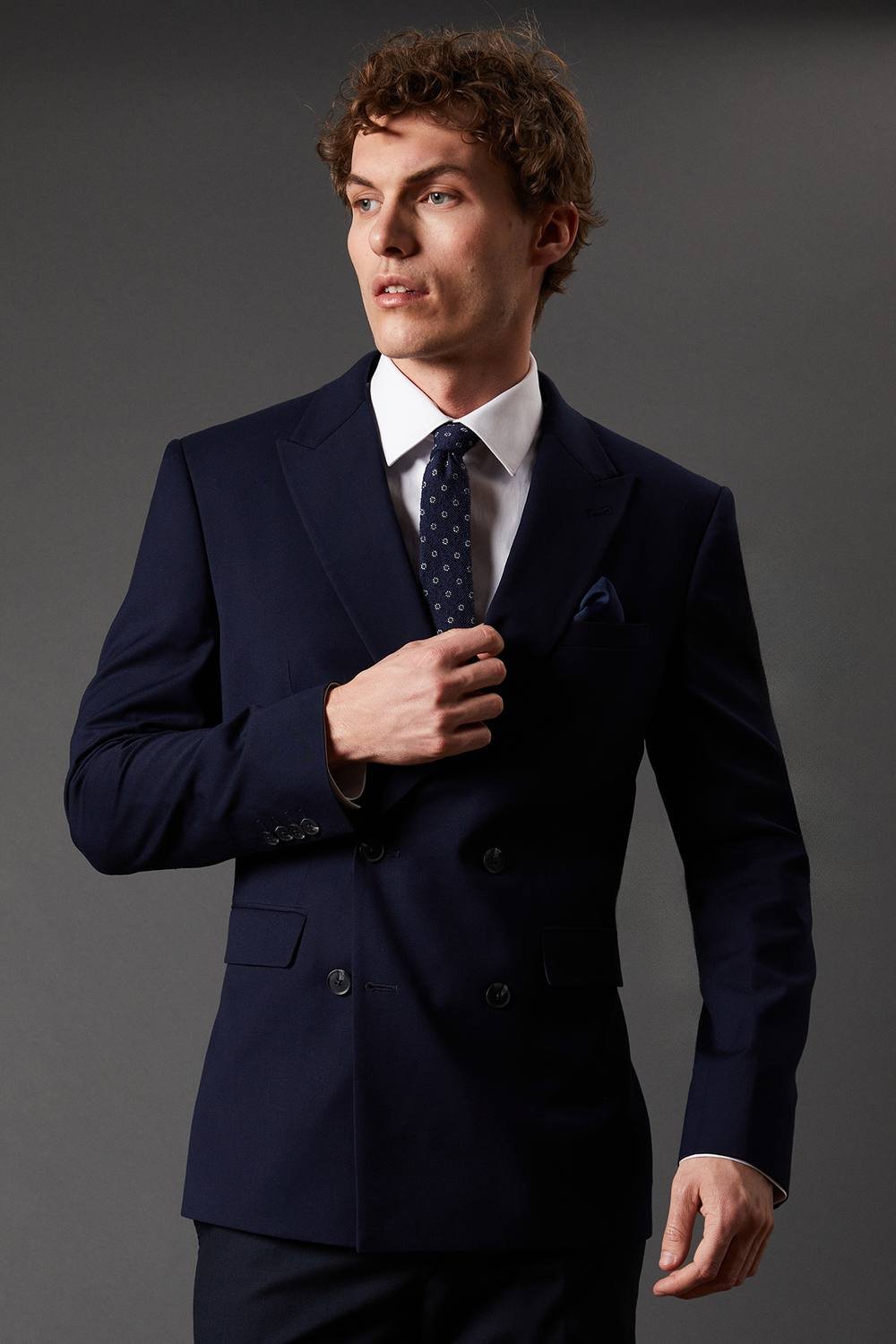 Burton Burton Men's Essential Double Breasted Blazer in Navy - 1