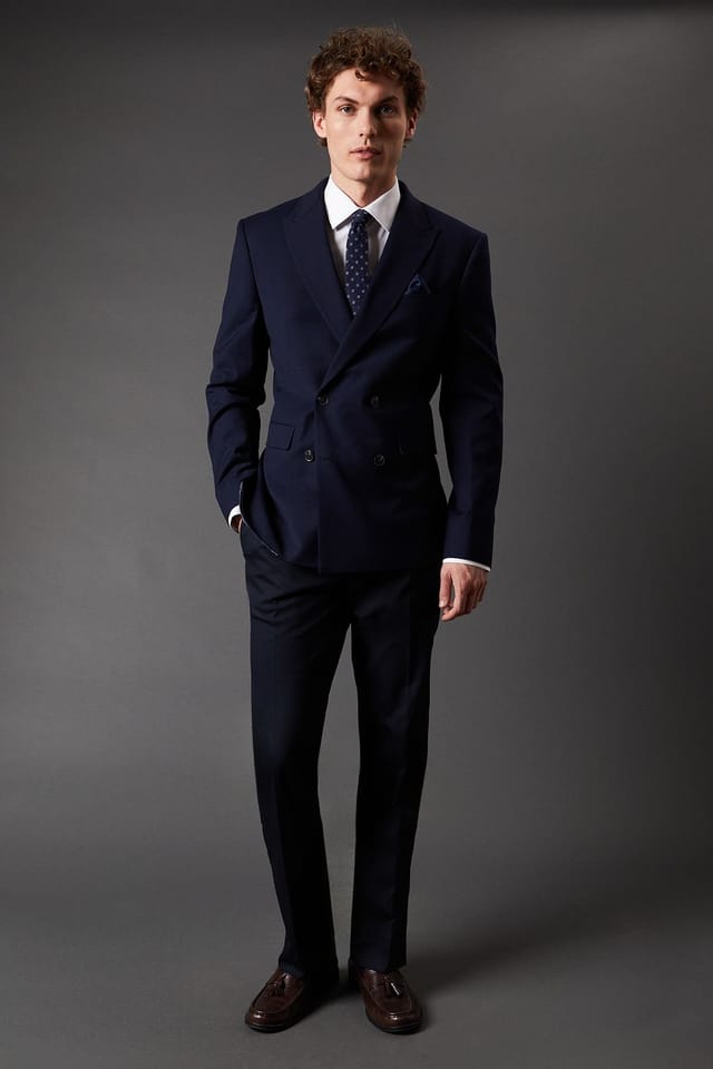 Burton Burton Men's Essential Double Breasted Blazer in Navy - 2