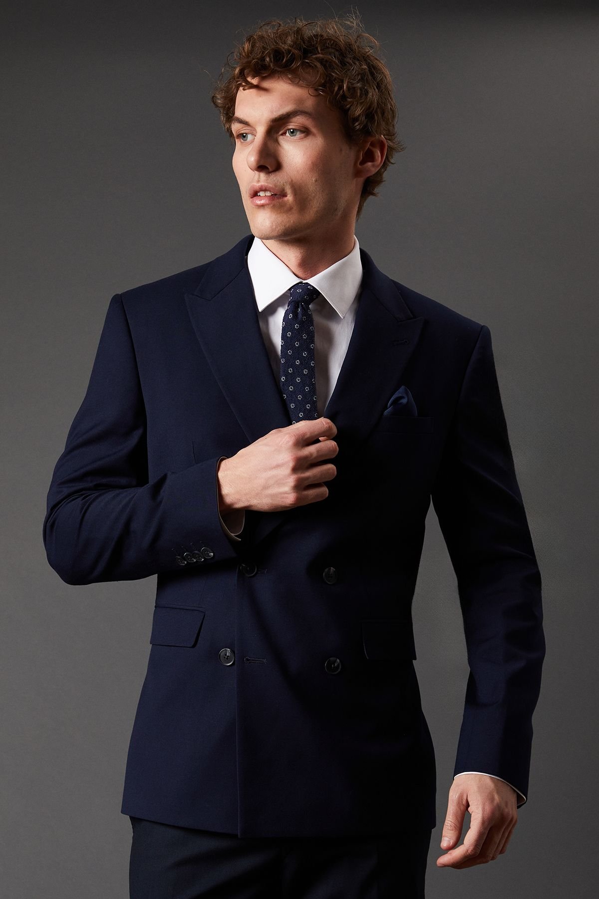 Burton Burton Men's Essential Double Breasted Blazer in Navy - 3