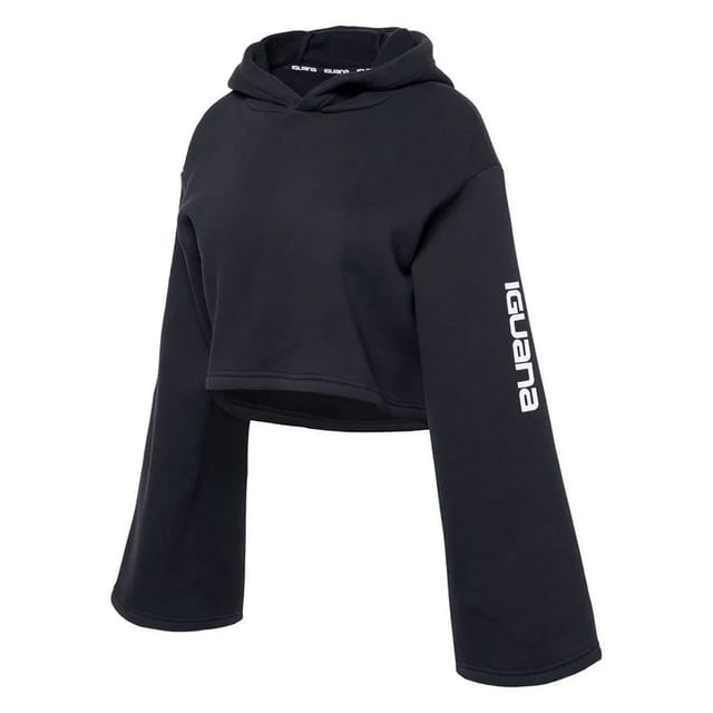 Iguana Iguana Women's Pirumo Crop Hoodie in Black - 3