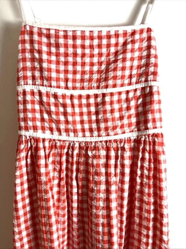 New Look New look - checked midi dress - size 12 - red / white