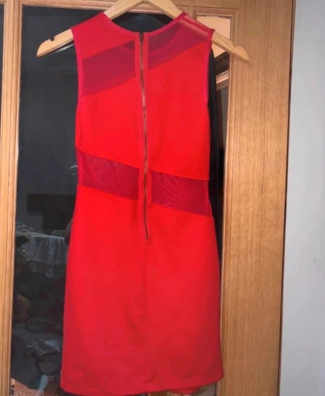 Topshop Red zip up mesh mini dress topshop