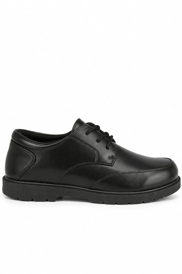 Spot On Spot On Men's Lace Up Formal School Shoes in Jet Black - 2