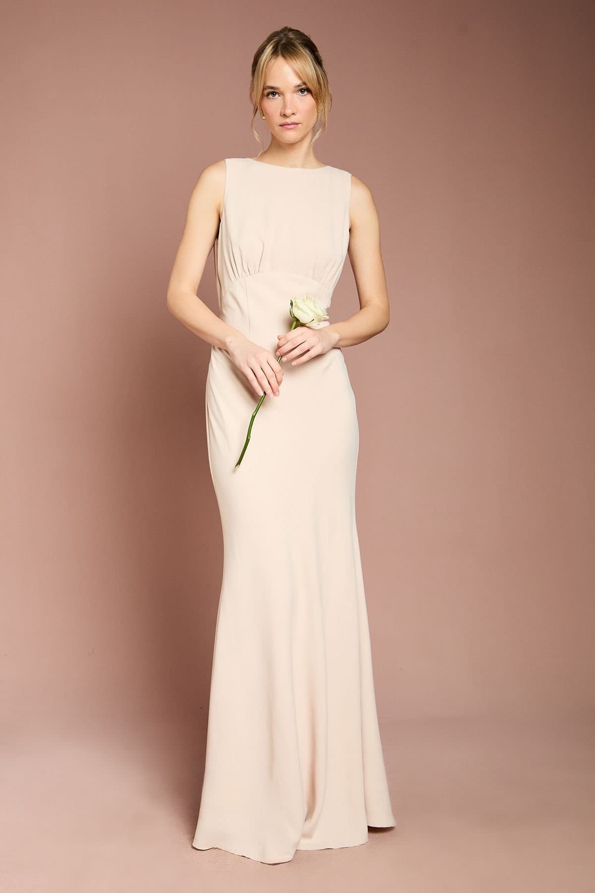 Coast Coast Women's Honoured Sleeveless Cowl Back Maxi Bridesmaid Dress in Champagne