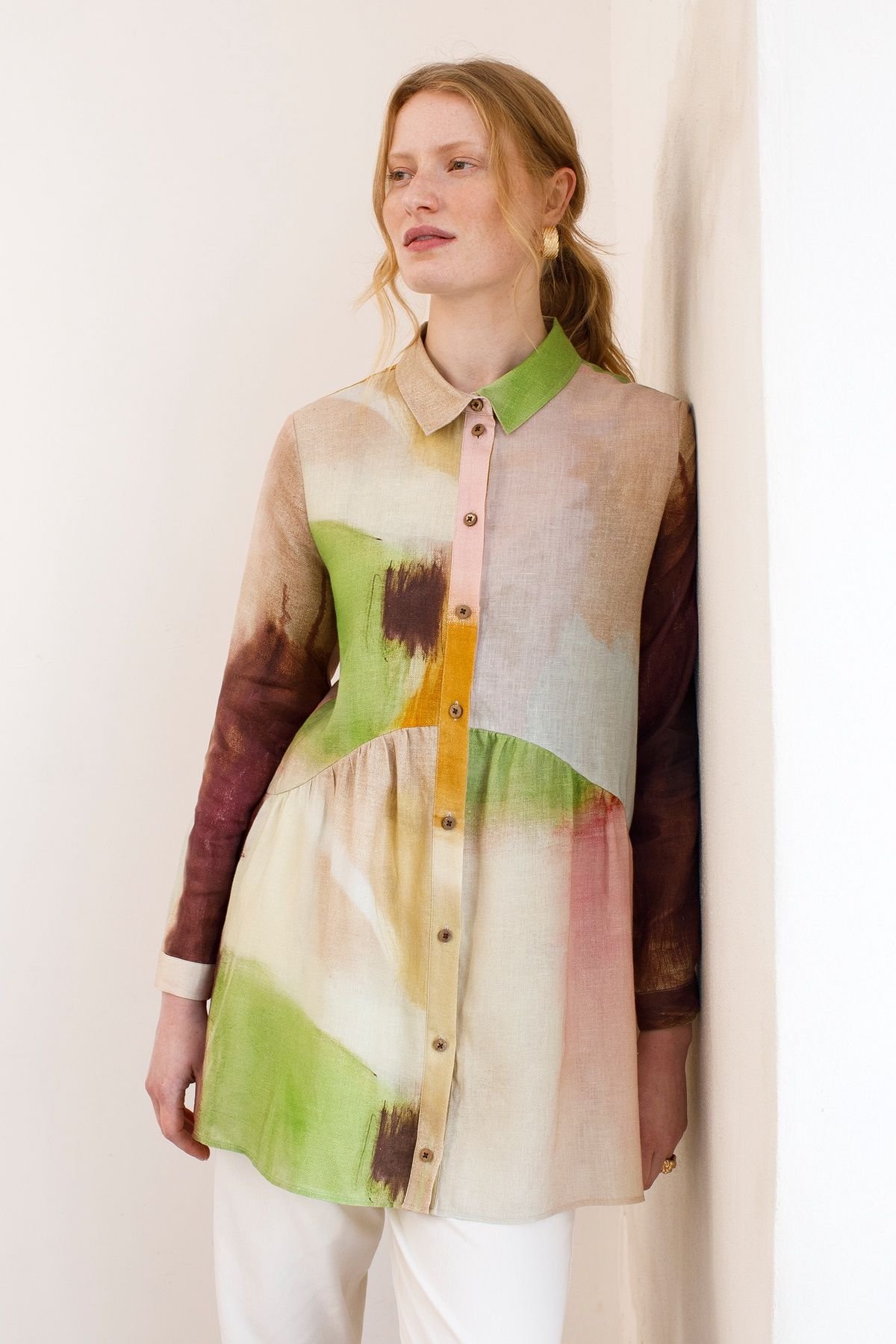 Celtic & Co Celtic & Co Women's Linen Gathered Waist Tunic - 2