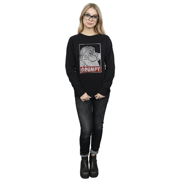 Snow White And The Seven Dwarfs Snow White And The Seven Dwarfs Women's Grumpy Poster Sweatshirt in Black - 2