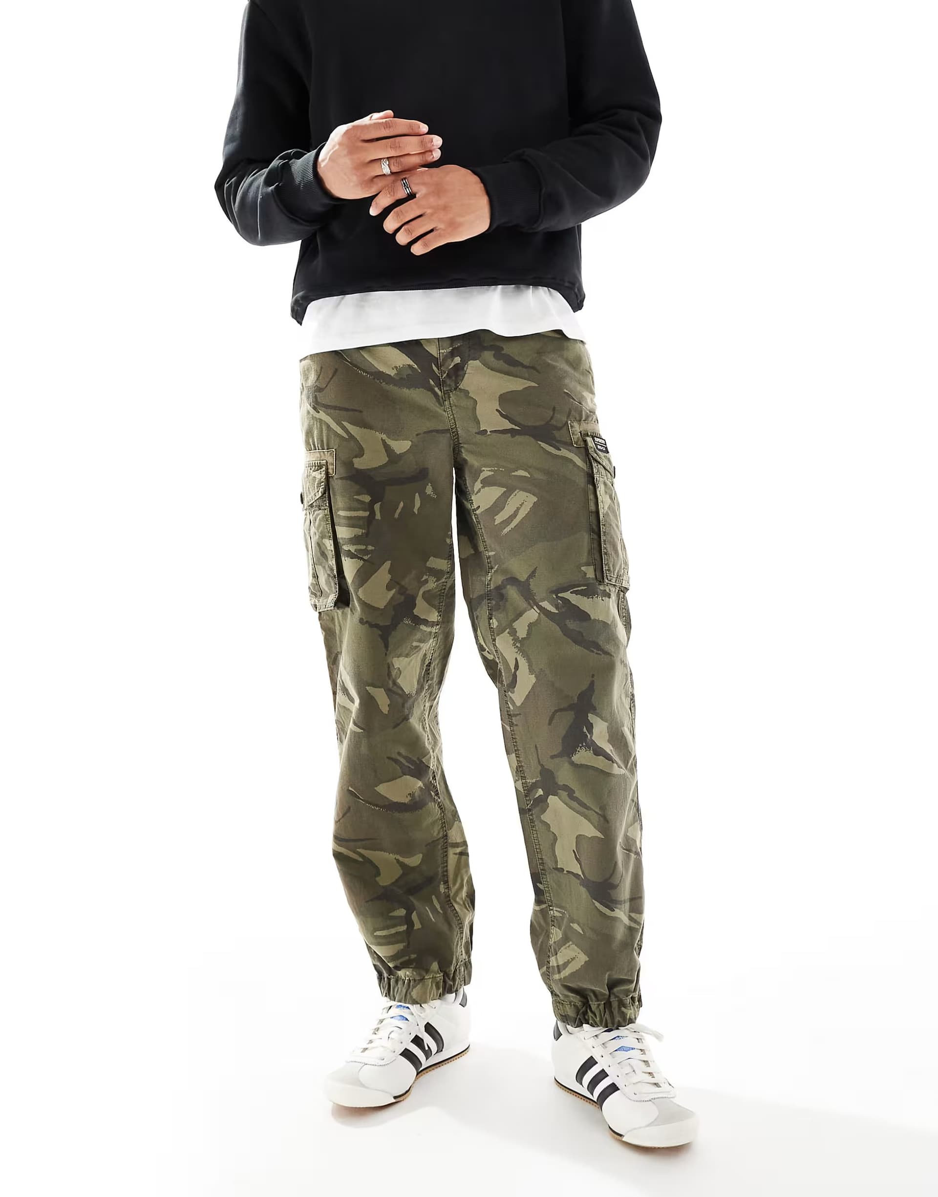 ASOS Superdry Parachute light cargo pants in outline camo
