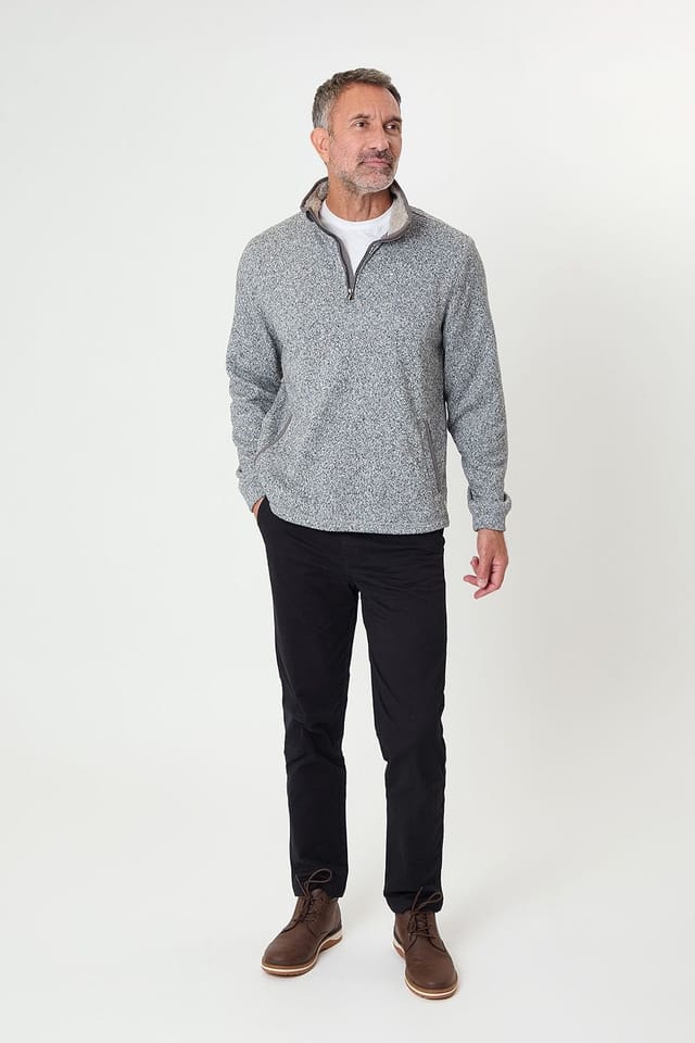 Saltwell Saltwell Men's Quarter Zip Sweatshirt in Grey - 3