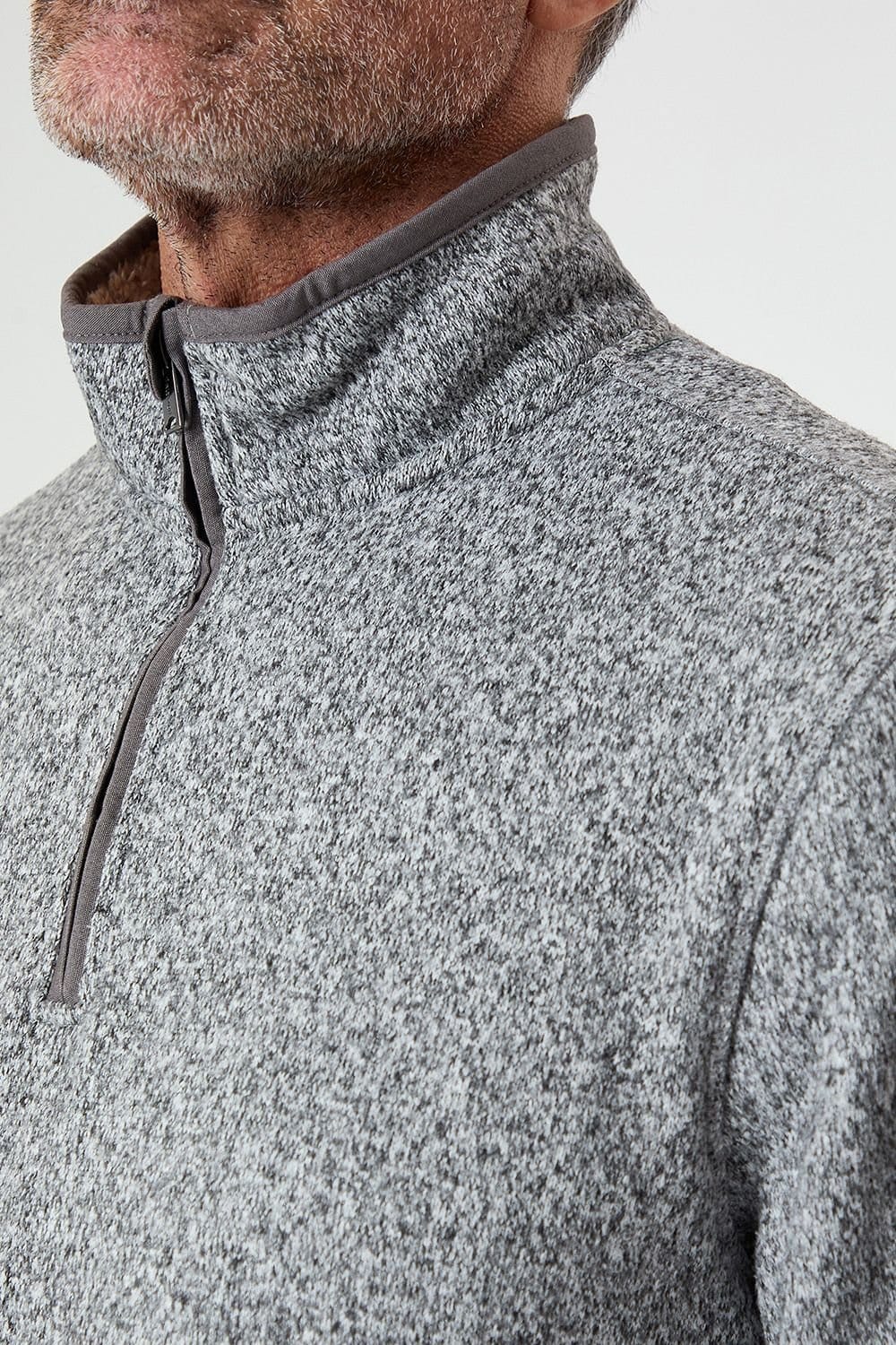 Saltwell Saltwell Men's Quarter Zip Sweatshirt in Grey - 4