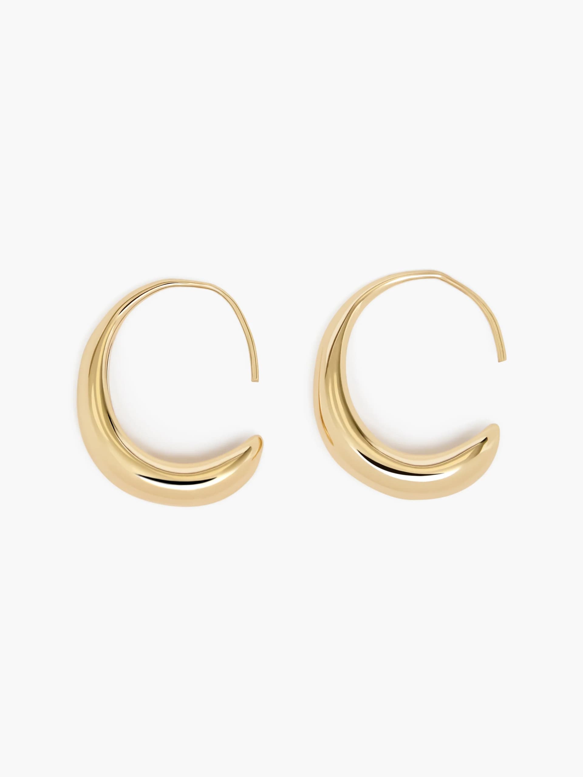 French Connection Sculptural Fluid Half Hoop Earrings Gold