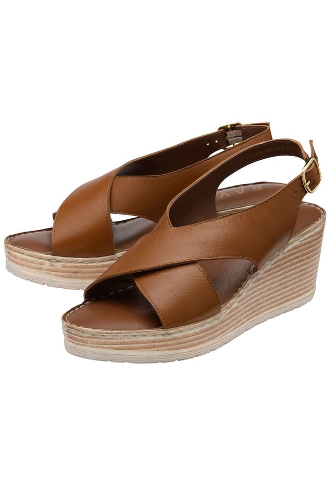 Ravel Ravel Women's 'Branton' Leather Wedge Sandals in Tan - 2