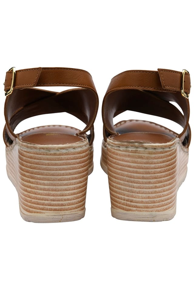 Ravel Ravel Women's 'Branton' Leather Wedge Sandals in Tan - 3