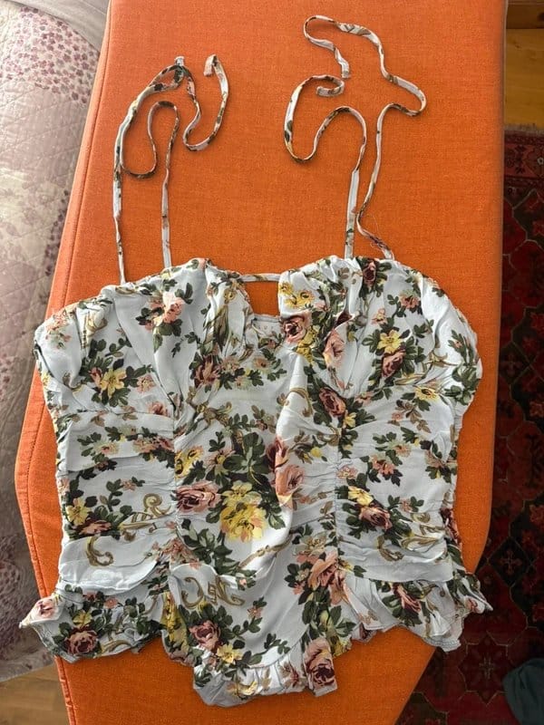 ASOS Luxe Floral Corset-Style Peplum Top