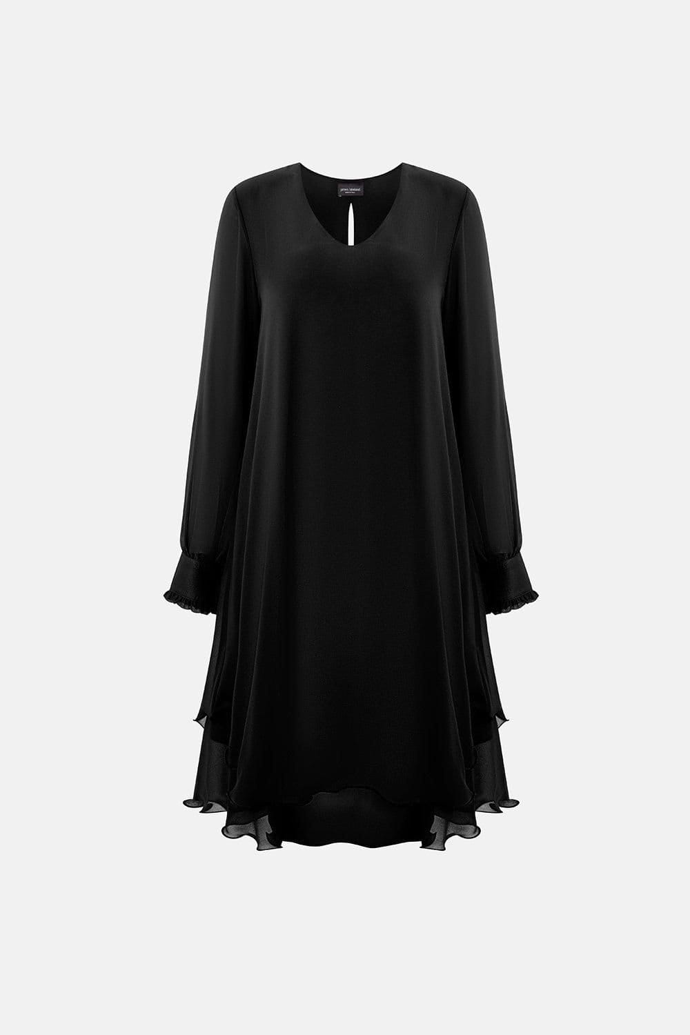 James Lakeland James Lakeland Women's Long Sleeve Navy Wave Hem Dress in Black - 4
