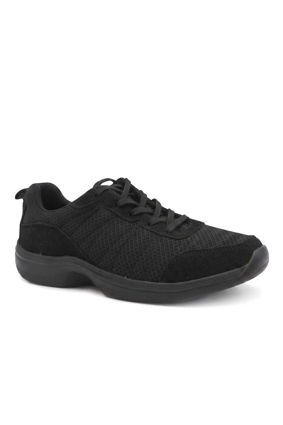 Easyfit Easyfit Women's Extra Wide Mesh Lace Up Trainers in Black - 1