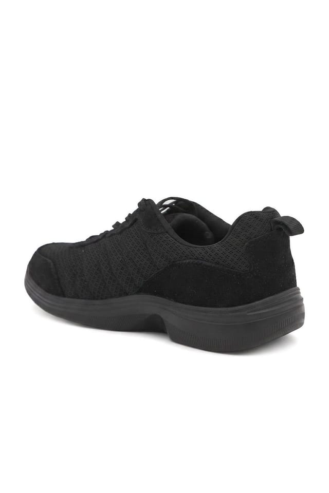Easyfit Easyfit Women's Extra Wide Mesh Lace Up Trainers in Black - 3