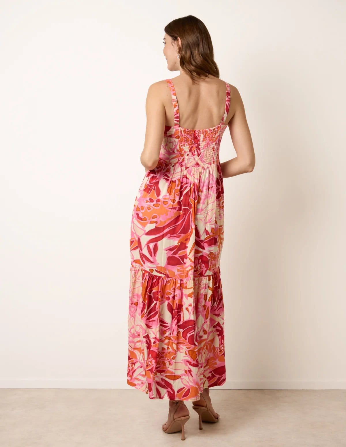 Blue Vanilla Tropical Print Adjustable Strap Maxi Dress - 4