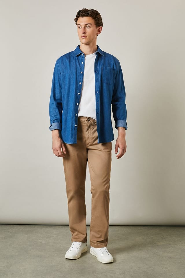 Maine Maine Men's Premium Chino Trousers in Stone - 2