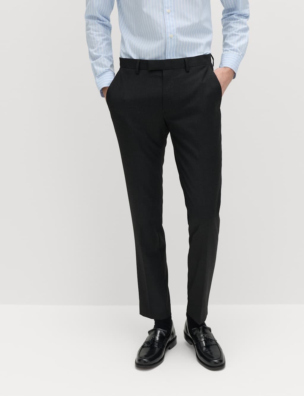 Marks & Spencer M&S Skinny Fit Stretch Ultimate Suit Trousers Charcoal