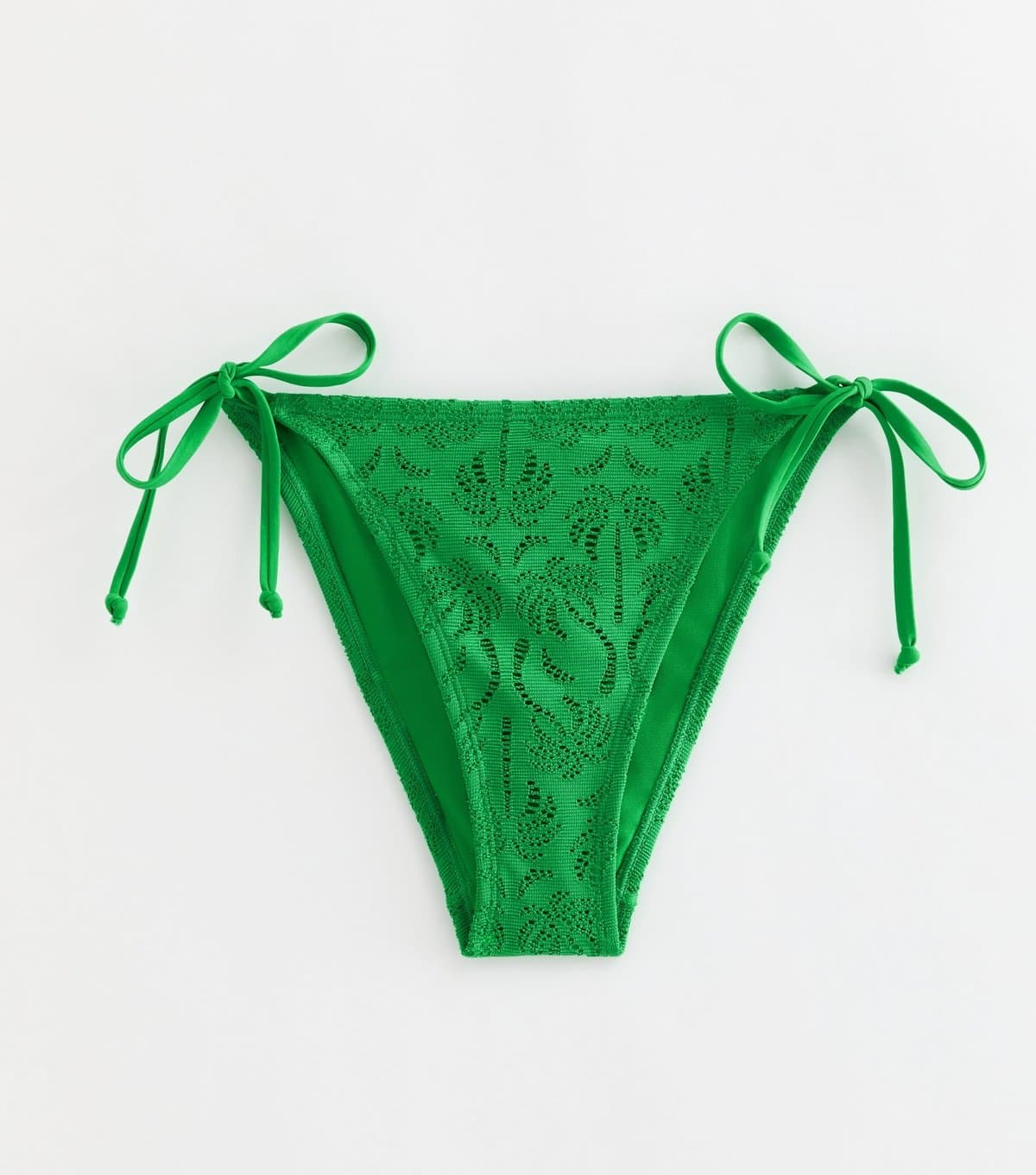 New Look New Look Dark Green Floral Broderie Bikini Bottoms