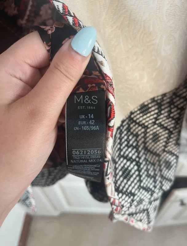 Per Una Per Una Vintage M&S Marks & Spencer Red Black Cream Pattern Blazer Coat Jacket Size 14