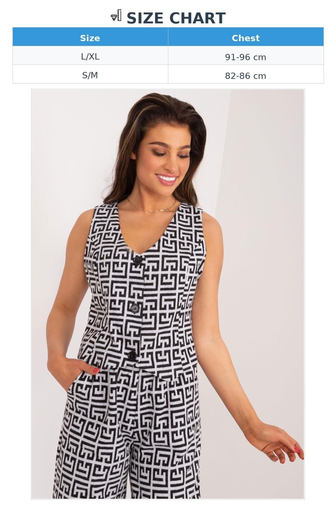 Love Lace Love Lace Women's Cotton Geometric Button Vest in Black - 4