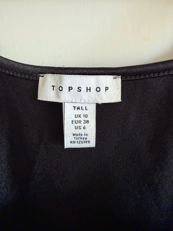 Topshop Topshop Black Metallic Corset Crop Top – UK 10 (Tall)