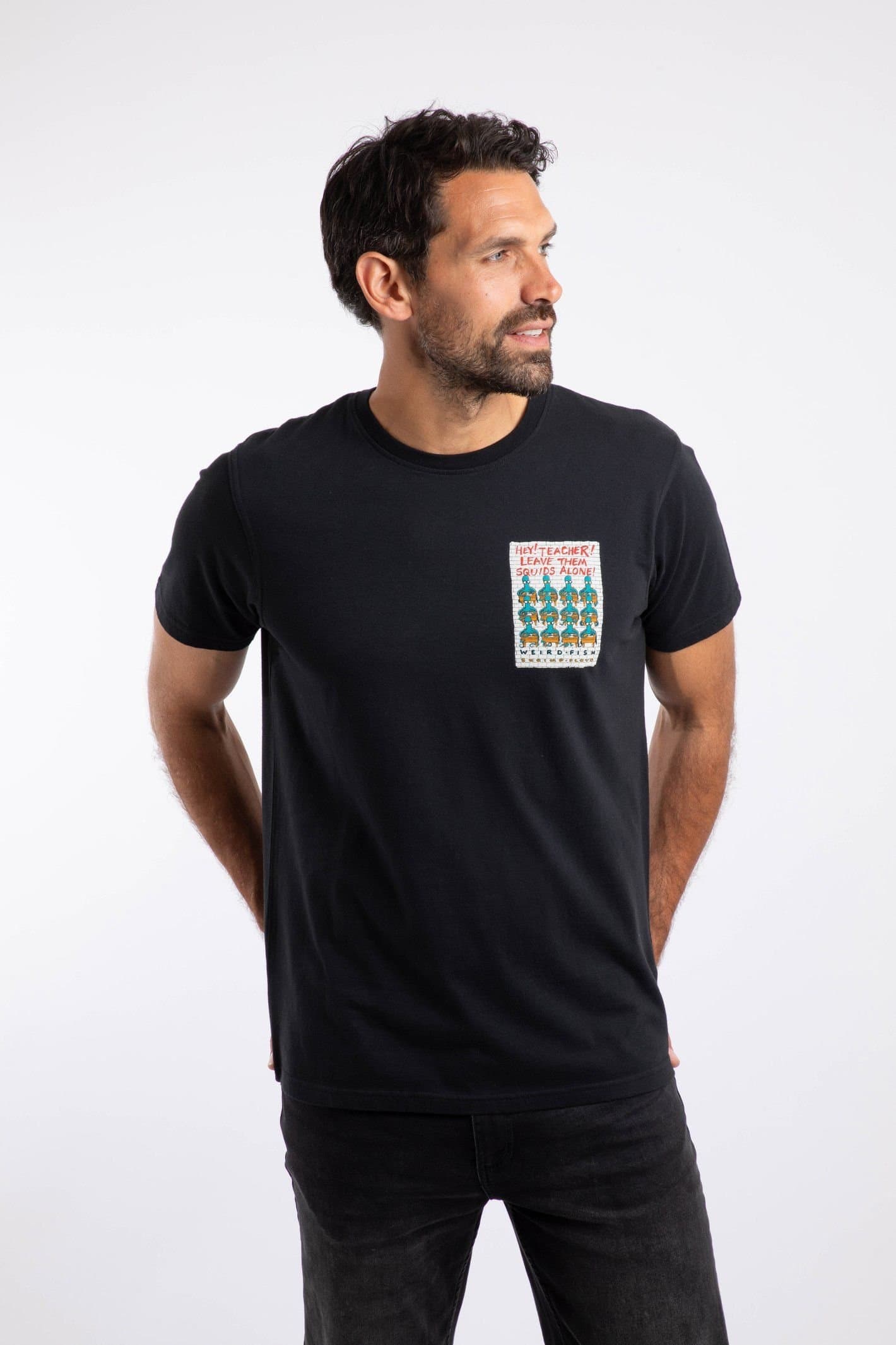 Weird Fish Weird Fish Men's Hey Teacher Artist T-Shirt in Black