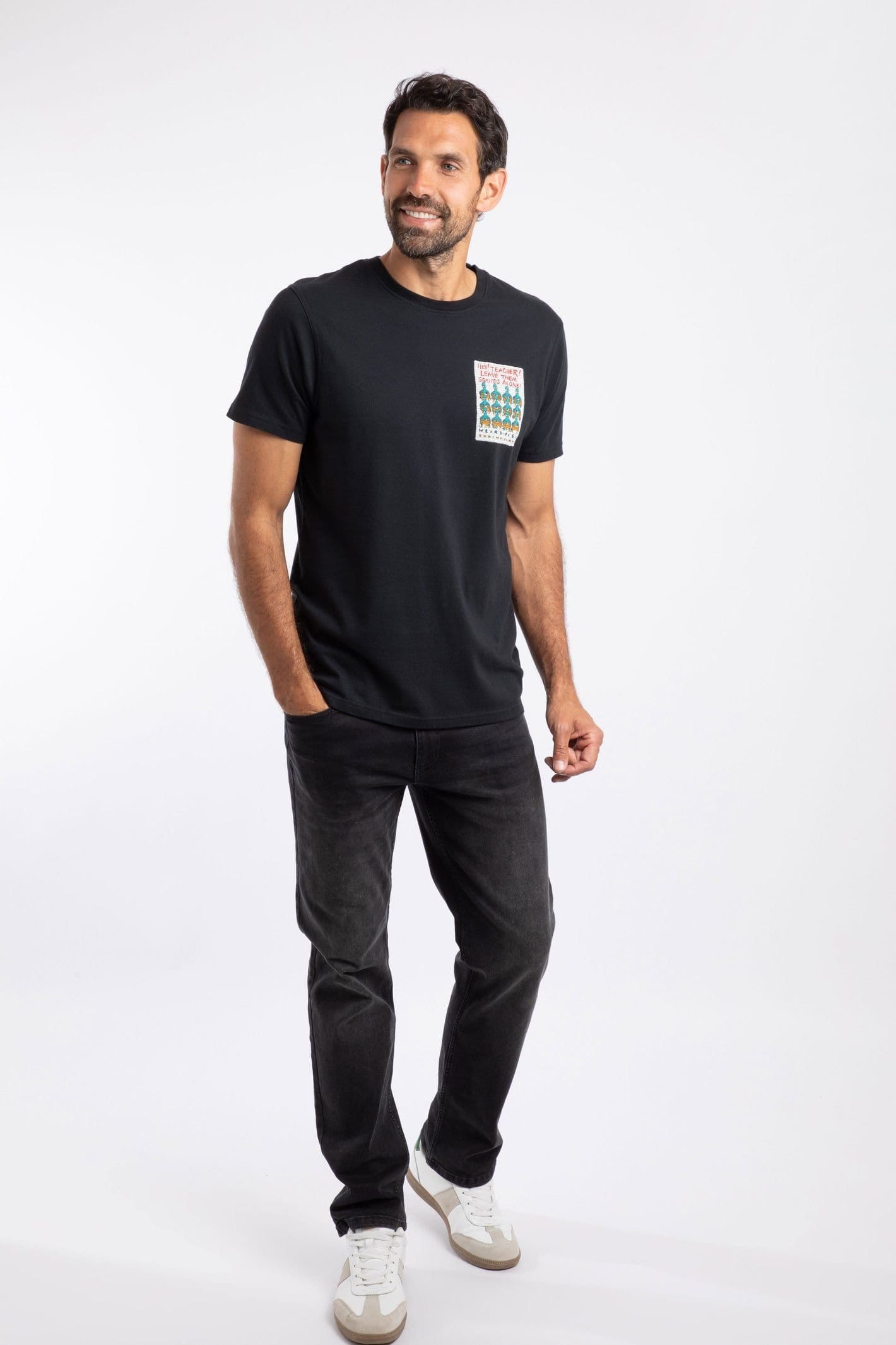 Weird Fish Weird Fish Men's Hey Teacher Artist T-Shirt in Black - 4