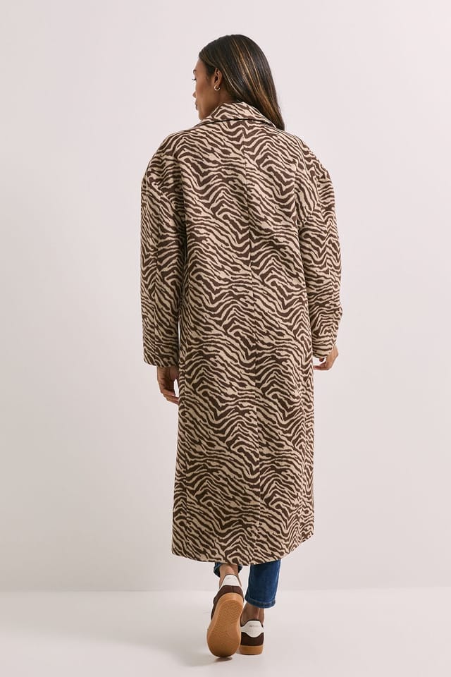 Dorothy Perkins Dorothy Perkins Women's Wide Collar Animal Print Coat - 3