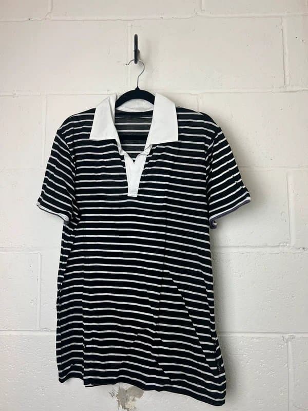 Hugo Boss vintage hugo boss black and white striped top size extra large