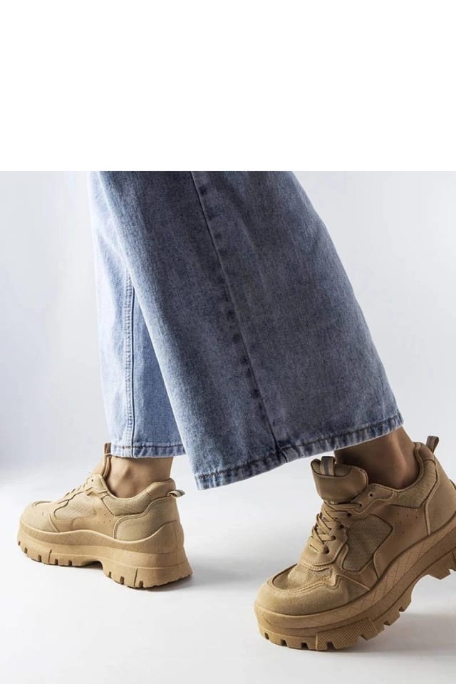 Love Lace Love Lace Women's Mikeladze Lace Up Sports Sneakers with Rubber Sole Summer in Beige - 2