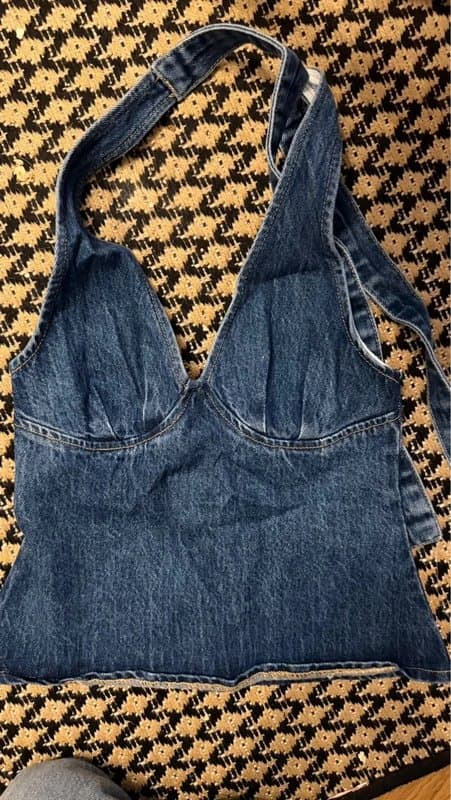 ASOS ASOS denim halter top - size XS