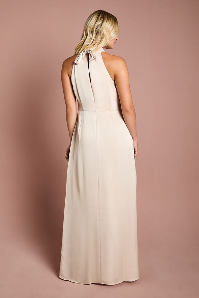 Coast Coast Women's Teen Halterneck Bridesmaid Dress in Champagne - 3