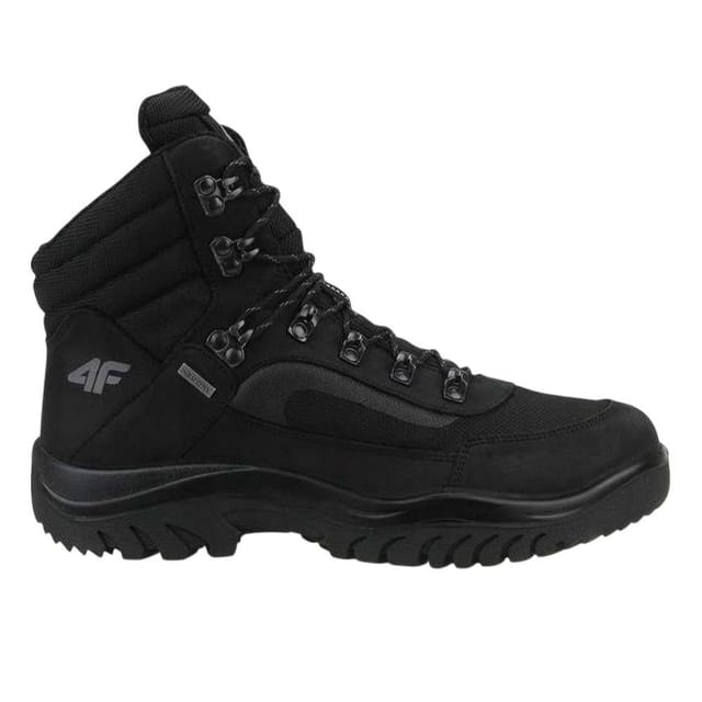 4F 4F Men's H4Z21 Leather Hiking Boots in Black - 3
