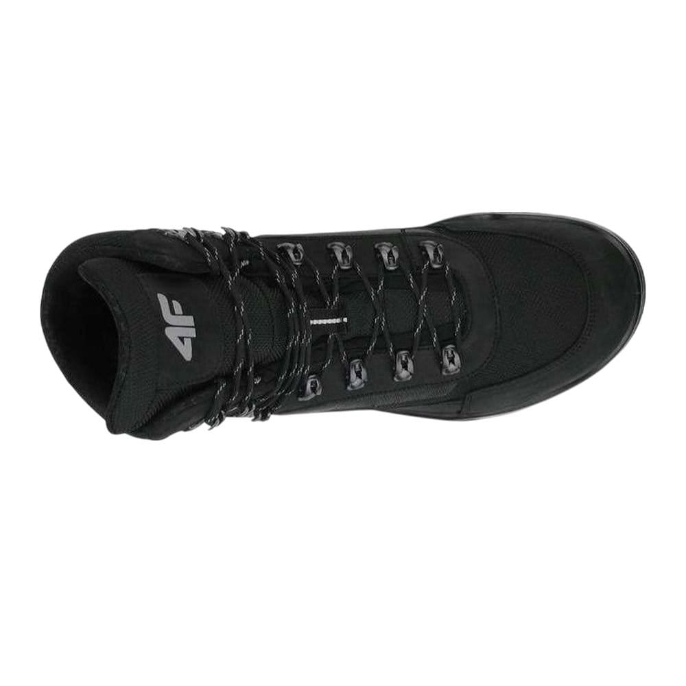 4F 4F Men's H4Z21 Leather Hiking Boots in Black - 4