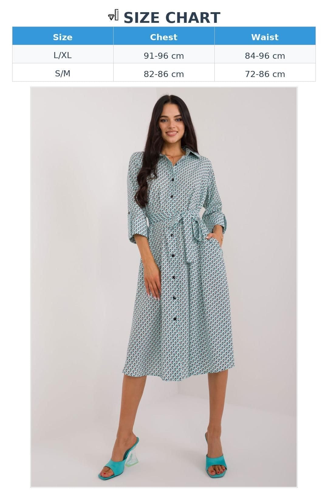 Love Lace Love Lace Women's Midi Flared Shirt Dress with Pockets in Green - 4