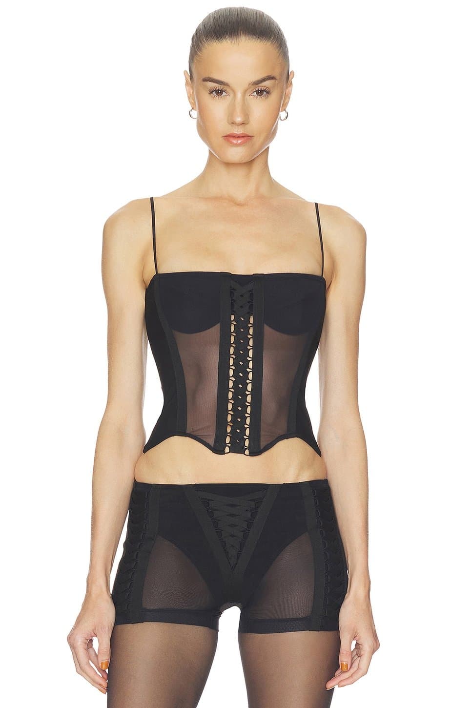 revolve Layered Lace Up Corset Top