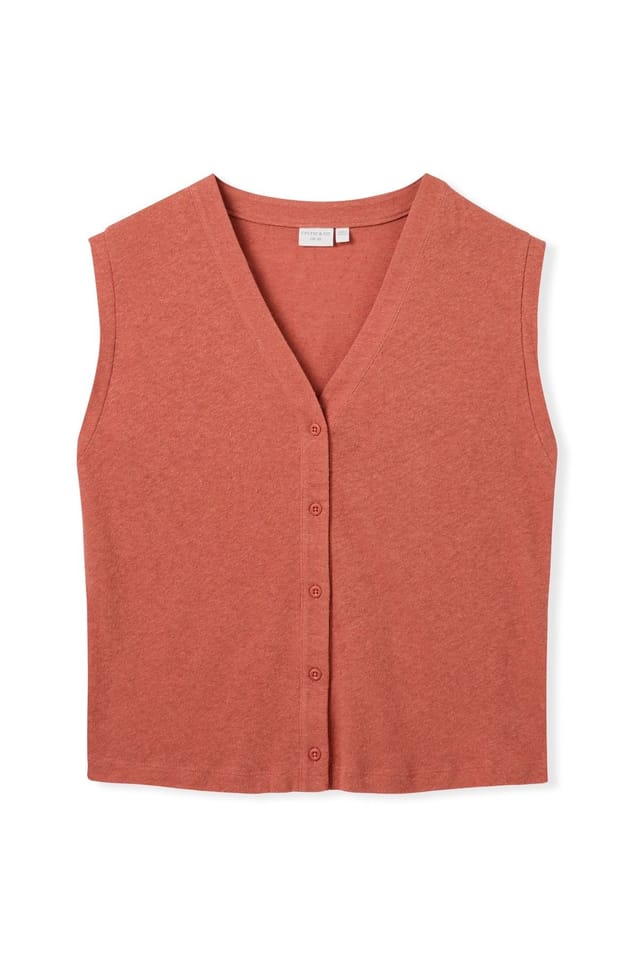 Celtic & Co Celtic & Co Women's Button Through Top in Light Red - 2