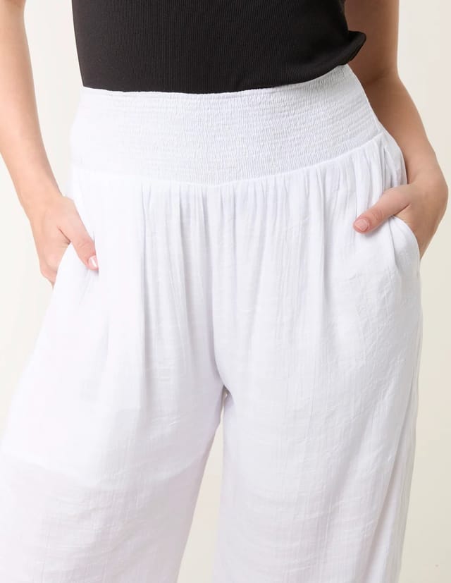 Blue Vanilla Shirred Trousers - 3