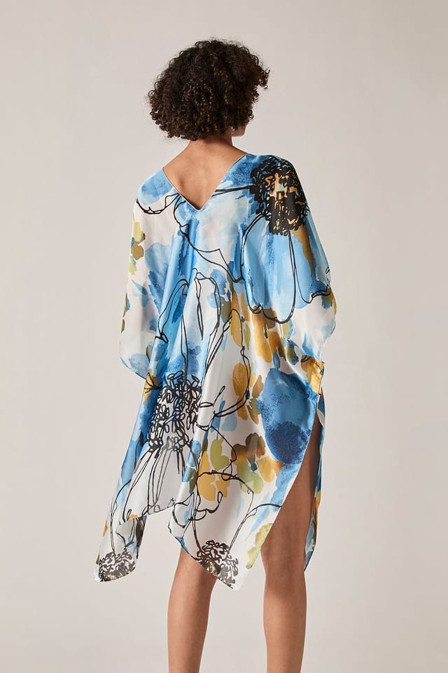 James Lakeland James Lakeland Women's Blue Floral Sketch Kaftan - 2