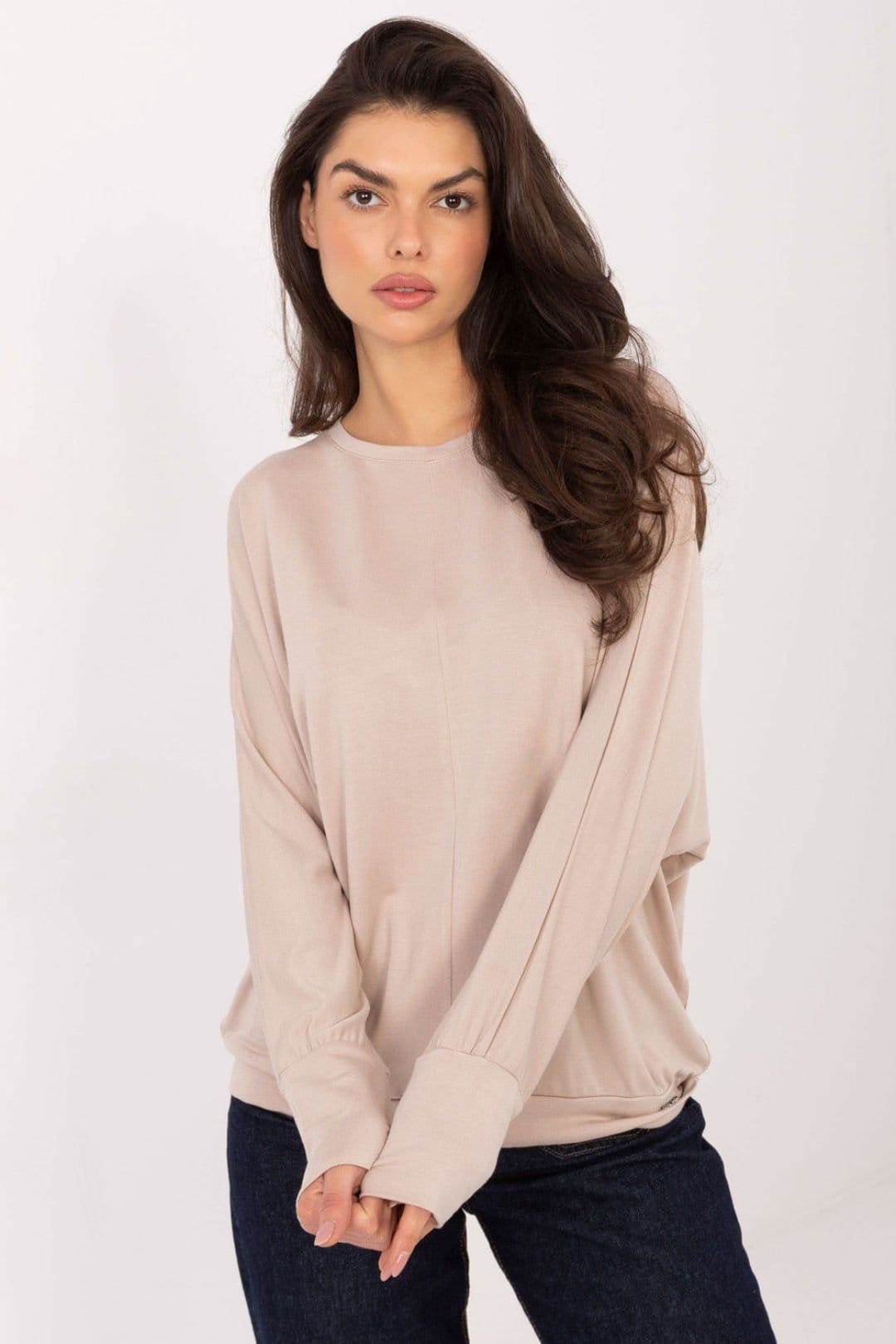 Love Lace Love Lace Women's Everyday Micro Modal Knit Casual Blouse in Beige - 1