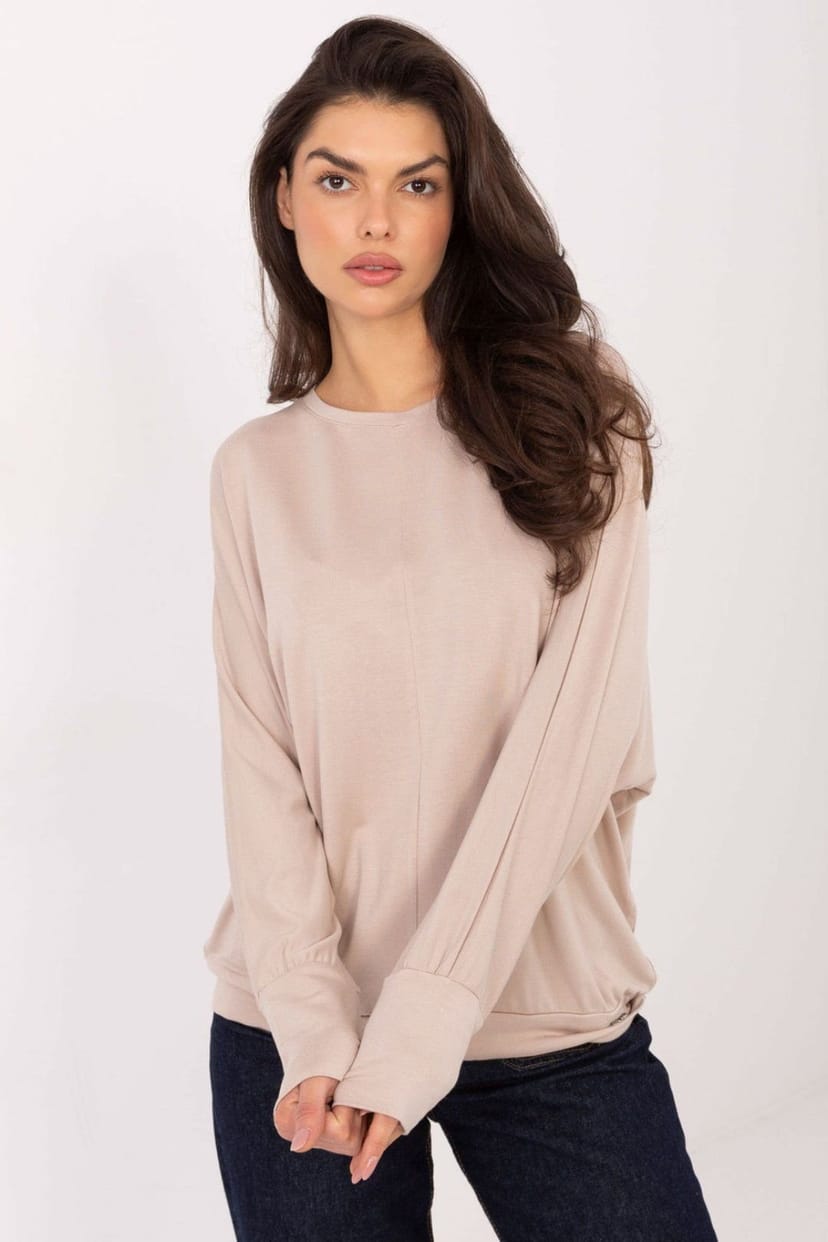 Love Lace Love Lace Women's Everyday Micro Modal Knit Casual Blouse in Beige - 1