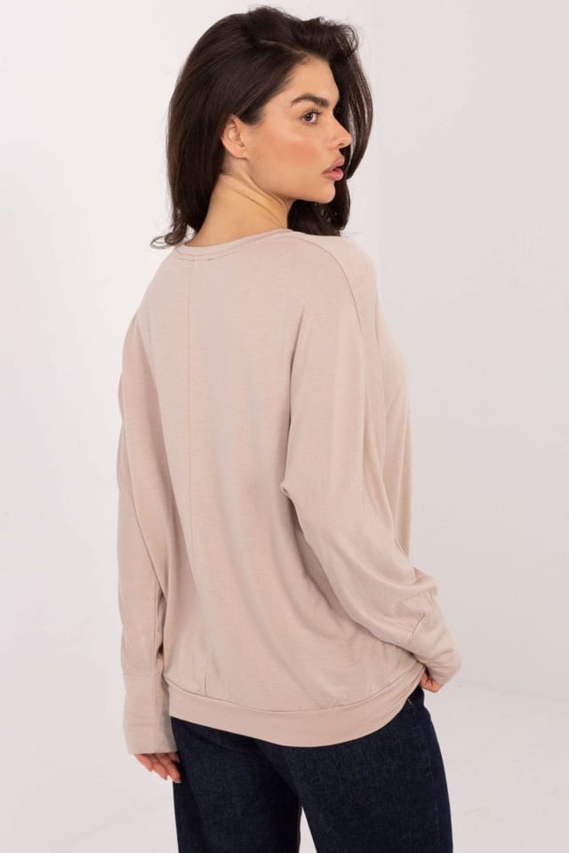 Love Lace Love Lace Women's Everyday Micro Modal Knit Casual Blouse in Beige - 3