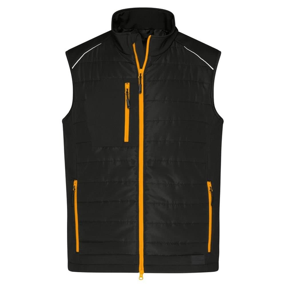 James and Nicholson James and Nicholson Men's Hybrid Gilet in True Black