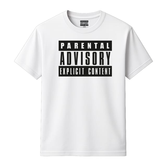 Parental Advisory Parental Advisory Men's Explicit Content T-Shirt in White - 2