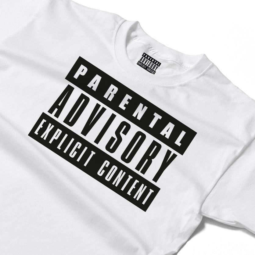 Parental Advisory Parental Advisory Men's Explicit Content T-Shirt in White - 4